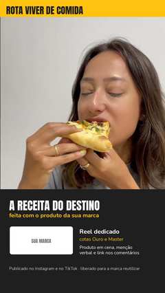 Reel da receita com produto da marca